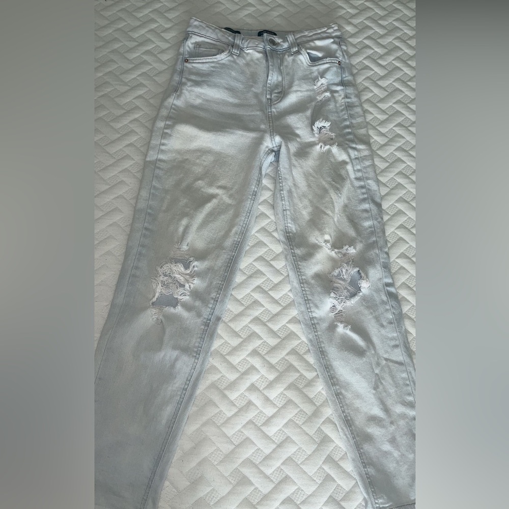 light wash high rise mom jeans size 0